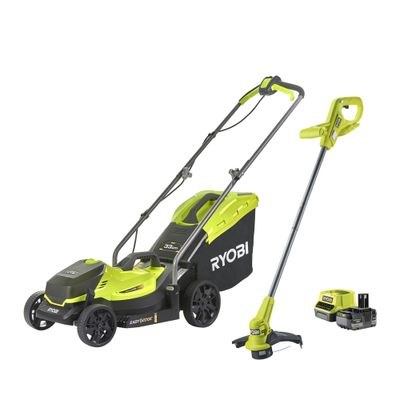 Tondeuse à batterie RLM18X33B50 + Coupe bordure RY18LT23A-0 - RYOBI
