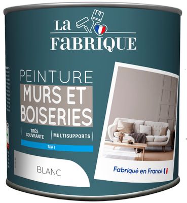 Peinture mur et boiserie Blanc mat 0,5 L - LA FABRIQUE