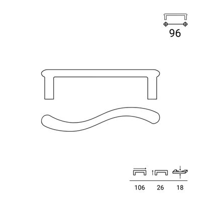 Poignée de meuble zamak chromé poli entraxe 96 mm REI