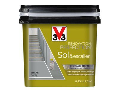 Peinture de rénovation sol et escalier finition satinée titane 0,75 L - V33