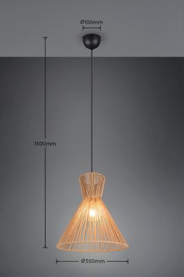 Suspension E27 Rosalie fil de papier naturel 28W - CASALUM