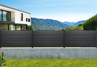 Clôture persienne P-MEX gris antracite L 1,50 m x H 90 cm - kit  - MOREY