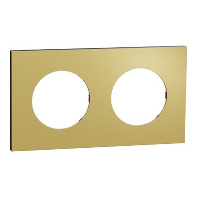 Plaque de finition 2 postes Odace 2025 Métal effet laiton / noir - SCHNEIDER ELECTRIC