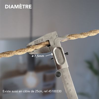 Câble électrique tissu torsadé corde 3m - TIBELEC