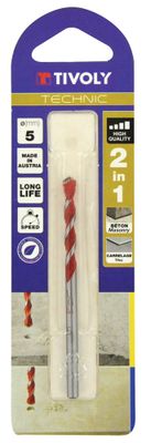 Foret 2 en 1 béton/carrelage Techic diamètre 5 mm TIVOLY