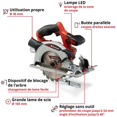 Scie circulaire sans fil TE-CS 18/165-1 Li - Solo