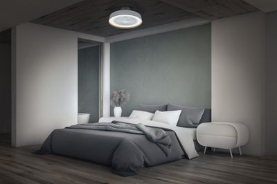 Ventilateur de plafond silencieux avec lumière LED + télécommande Blanc Ø49cm - OSRAM