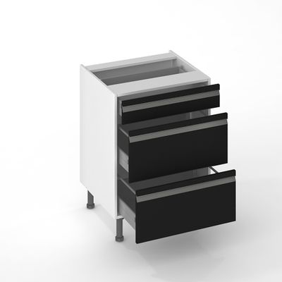 Façade tiroir avec poignée intégrée pour meuble de cuisine Ibiza noir mat 27,6 x 60 cm OFITRES