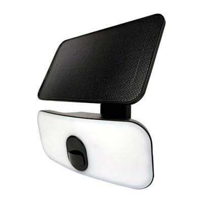 Projecteur extérieur solaire LED  détecteur de mouvements noir IP65 1400 lumens blanc neutre - TIBELEC