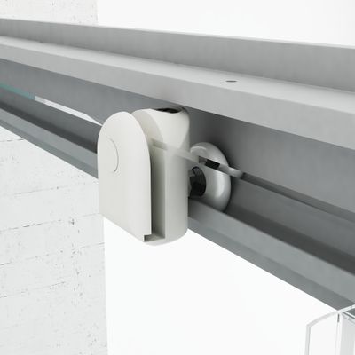 Roulettes simples blanches haut et bas porte de douche 6 mm - OCEA