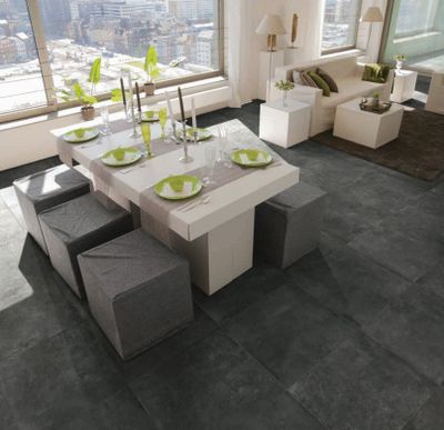 Carrelage sol intérieur noir BIBULCA ép 10 mm 60 x 60 cm rectifié paquet de 1,08 m² IMSO