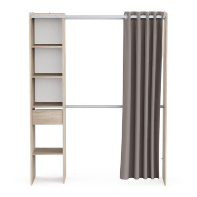 Kit de dressing effet chêne 183 X 144,2 x 50 cm + 1 tiroir CBA MEUBLES