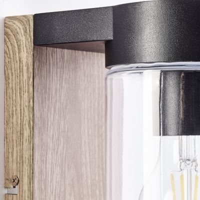 Applique extérieur E27 Cabar bois et noir IP44 40W - BRILLIANT