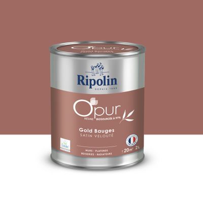 Peinture O'pur murs boiseries radiateurs Gold Bauges satin 2 L - RIPOLIN
