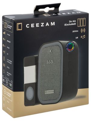 Sonnette sans fil 200m à pile Anthracite - CEEZAM