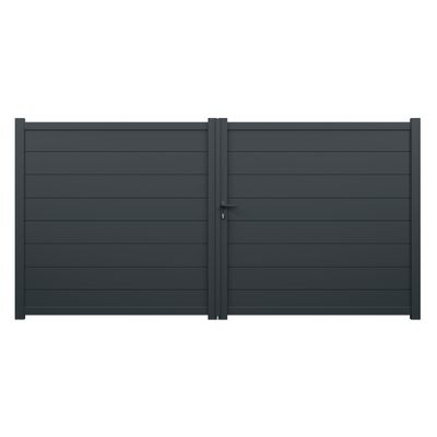 Portail battant aluminium MUGUET l.3,50 x H.1,78 m gris livraison directe à domicile GARDEN GATE 