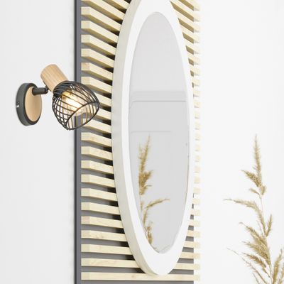 Spot E14 Kento noir et bois 25W - COREP