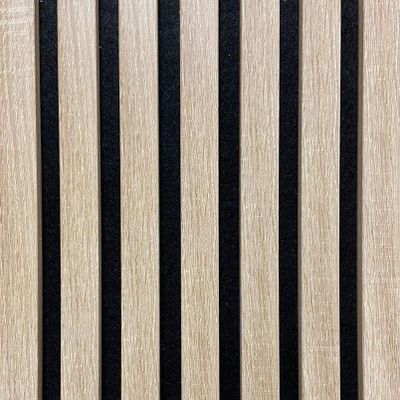 Panneau décoratif Decowall chêne clair sur fond noir - Lot de 2 - 17 x 300 x 2600 mm - AJ TIMBER
