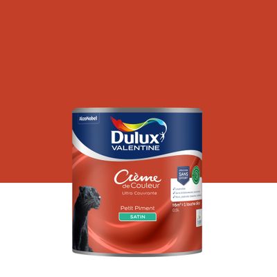 Peinture crème de couleur Petit Piment satin 0,5L - DULUX VALENTINE