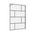 Paroi de douche à l'italienne 140x195 cm profilé noir verre transparent 5 mm Bricks - AURLANE