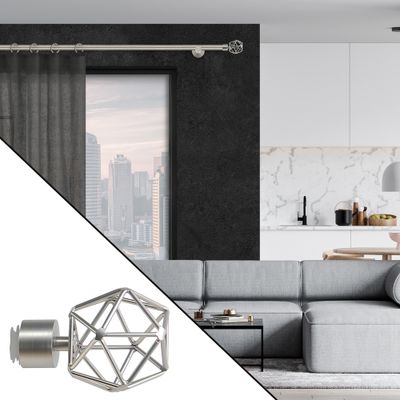 Embout déco géometrique en métal diam 28 mm Finition Chrome mat- MOBOIS