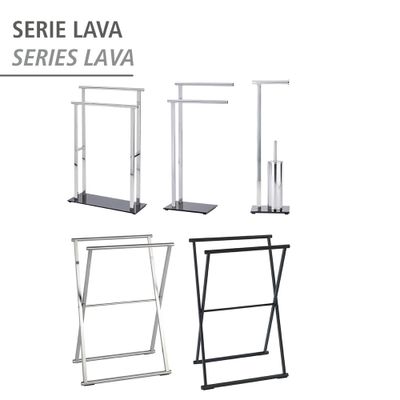 Porte-serviettes pliable Lava noir mat WENKO