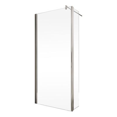 Paroi de douche à l'italienne avec déflecteur 120+30x190 cm profilé chrome verre transparent 5 mm New Style - SCHULTE