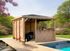 Abri de jardin pool house BLUETERM en bois traité avec comptoir  12,31 m², Livraison à domicile incluse - HABRITA