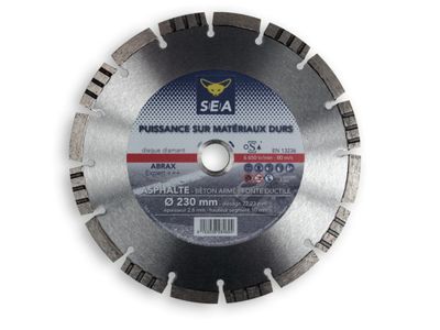 Disque diamant asphalte béton armé fonte diamètre 230 mm SEA
