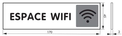 Plaque signalétique adhésive Espace Wifi 170 x 45 mm THIRARD
