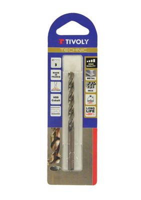 Foret métal HSS-E5 pointe en croix Ø 3 mm - TIVOLY