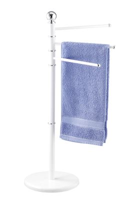 Porte-serviettes 3 bras chromé-blanc Exclusif