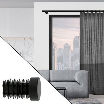 Embout déco fermium en métal diam 20 mm Finition Noir mat - MOBOIS