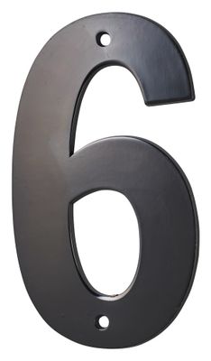 Chiffre 6 à visser hauteur 80 mm noir THIRARD