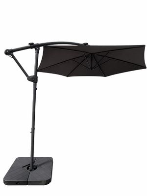 Parasol déporté Uggy diamètre 3 m gris avec pieds à lester PROLOISIRS