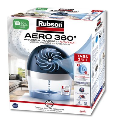 Absorbeur d'humidité Aéro 360° 20 m² + 1 recharge RUBSON
