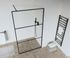 Paroi de douche à l'italienne 120x205 cm profilé noir verre transparent 6 mm Indus - OCEA