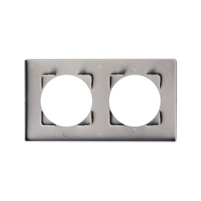 Plaque de finition 2 postes gris platine Casual Evo - DEBFLEX