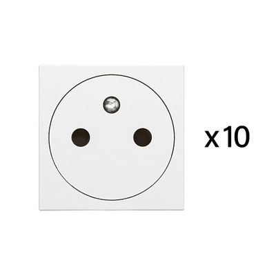 Prises 2 pôles + terre Mosaic affleurante Blanc par 10 - LEGRAND