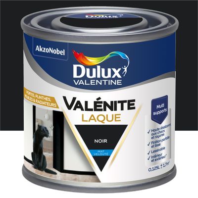 Peinture Boiseries Laque Acrylique Valénite Noir Mat 125 mL- DULUX VALENTINE