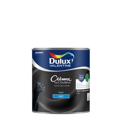 Peinture crème de couleur Noir mat 0,5L - DULUX VALENTINE