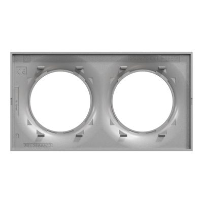Plaque de finition 2 postes aluminium - Odace 2011 Styl SCHNEIDER ELECTRIC