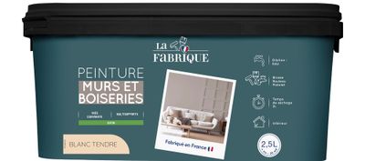 Peinture mur et boiserie Blanc Tendre satin 2,5 L - LA FABRIQUE
