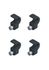 Supports x4 New Rondo -  Aluminium thermolaqué RAL 7016  -  Pour verre acrylique - SOGEM