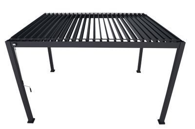 Pergola bioclimatique manuelle 3x4m structure aluminium ventelles acier