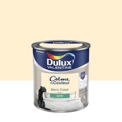 Peinture Crème de Couleur Blanc Cassé satin 0,5 L - DULUX VALENTINE
