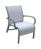 Fauteuil de jardin Linéa III aluminium gris et toile blanche PROLOISIRS Livraison à domicile incluse