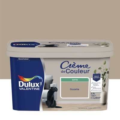 Peinture Crème de Couleur Gazelle satin 2,5 L - DULUX VALENTINE