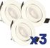 Spots LED encastrables GU10 orientables lumière blanc chaud Blanc par 3 - Saphyr ARLUX