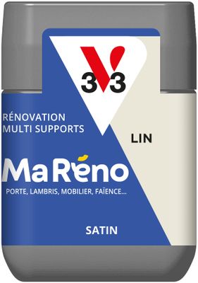 Peinture de rénovation multi- V33supports MaRéno lin finition satinée 75 mL - V33